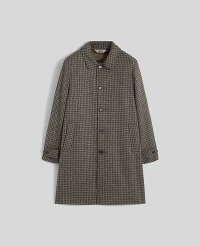 Aspesi Pascal Wool Houndstooth Coat In Green
