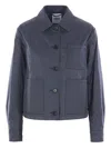 Aspesi Patch-pocket Button-up Jacket In Blue