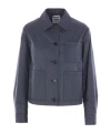 Aspesi Patch-pocket Button-up Jacket In Blue
