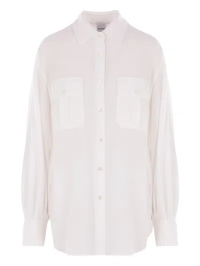 Aspesi Patch-pockets Button-up Shirt In Naturale