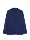Aspesi Patch-pocket Single-breasted Jacket In Blue