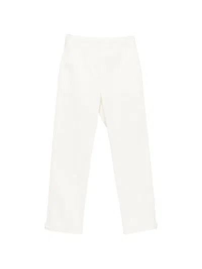 Aspesi Patch-pocket Straight-leg Trousers In White