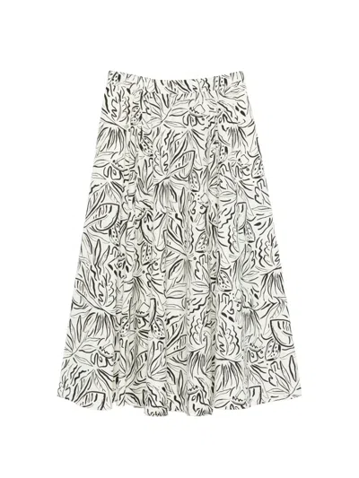 Aspesi Patterned Skirt In White