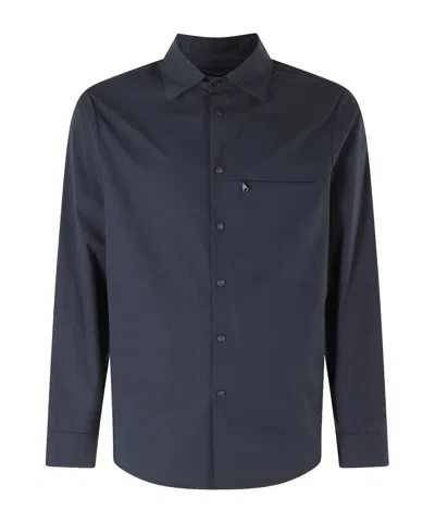 Aspesi Peak Collar Long Sleeve Shirt In Black