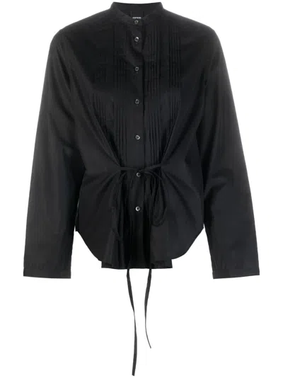 Aspesi Peplum Button-down Shirt In Black