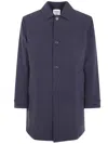 Aspesi Long Sleeve Raincoat Featuring Front Pockets In Blue