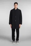 Aspesi Perfetto Coat In Black Polyester In Black