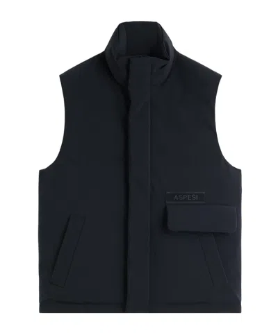 Aspesi Phillip Twill Vest- In Black