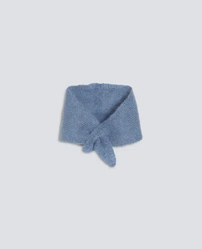 Aspesi Piccolo Foulard In Mohair E Lana - Bleu Ciel