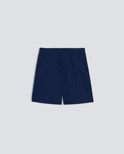Aspesi Piece-dyed Cotton Canvas Bermuda Shorts In Blue