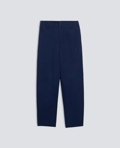 Aspesi Piece-dyed Cotton Canvas Trousers In Blue