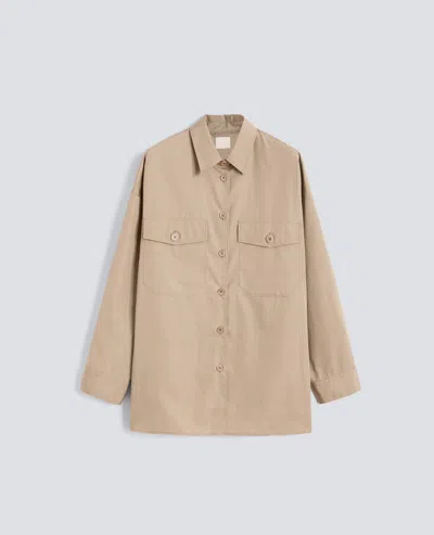 Aspesi Piece-dyed Cotton Poplin Shirt - Aa Capsule Collection In Neutral