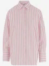 Aspesi Cotton Shirt With Striped Pattern In Pink