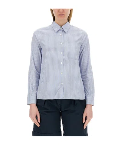 Aspesi Striped Shirt In Blue
