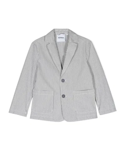 Aspesi Pinstriped Single-breasted Blazer In Gray