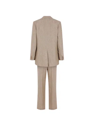 Aspesi Pinstriped Suit (set Of Two) In Neutral