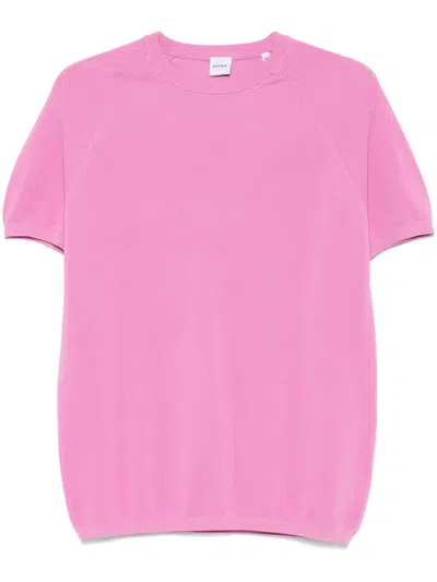 Aspesi Piqué-knit T-shirt In Pink
