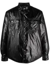 Aspesi Piu Insulated High-shine Shirt In Black