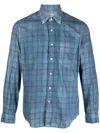 Aspesi Plaid-checked Cotton Shirt In Blue