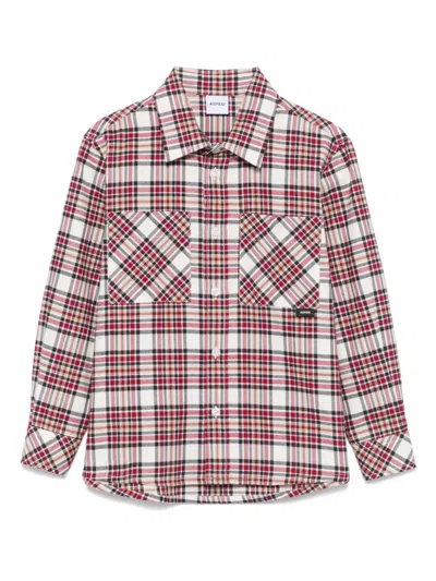 Aspesi Kids' Plaid-pattern Shirt In Neutrals