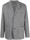 Aspesi Plaid-pattern Single-breasted Blazer In Grey