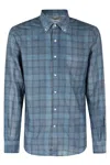 Aspesi Plaid Patterned Button-down Shirt With Chest Pocket In Blue