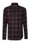 Aspesi Plaid Patterned Button-down Shirt With Classic Collar In Brown