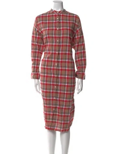 Pre-owned Aspesi Plaid Print Knee-length Dress In Neutral
