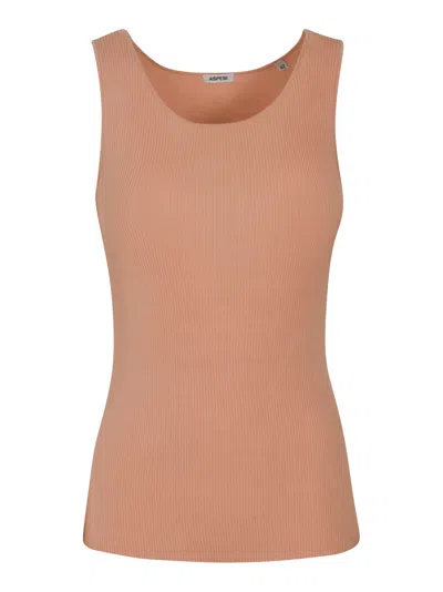 Aspesi Plain Knitted Tank Top In Rose-pink