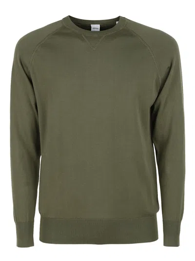 Aspesi Plain Ribbed Sweatshirt In Verde