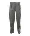 Aspesi Pleat Detailed Cropped Pants In Gray