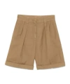 Aspesi Pleat-detailed Shorts In Brown