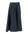 Aspesi Pleated A-line Mid-length Skirt In Blue