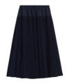 Aspesi Pleated A-line Mid-length Skirt In Blue