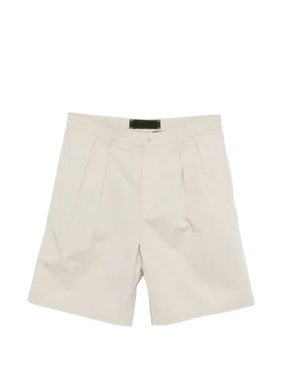 Aspesi Pleated Cotton Shorts In Neutral