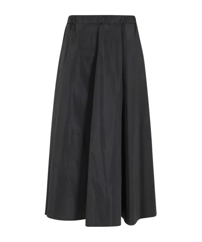 Aspesi Pleated Detail Midi Skirt In Black