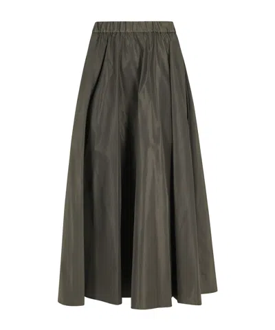 Aspesi Expanded Midi Skirt With Elastic Waistband In Brown