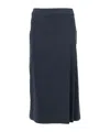 Aspesi Navy Blue Maxi Skirt With High Waist In Black