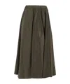 Aspesi Expanded Midi Skirt With Elastic Waistband In Brown