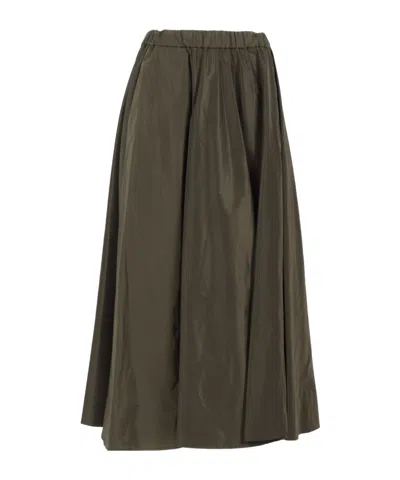 Aspesi Pleated Detail Skirt In Brown