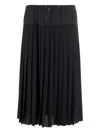 Aspesi Pleated Drawstring Skirt In Black