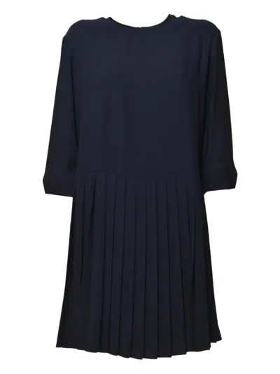 Aspesi Pleated Dress In Blue
