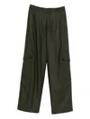 Aspesi Pleated-front Cargo Trousers In Green