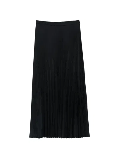 Aspesi Pleated Midi Skirt In Black