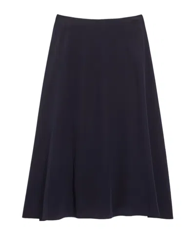 Aspesi Pleated Midi Skirt In Blue