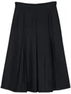 Aspesi Pleated Midi Skirt In Blue