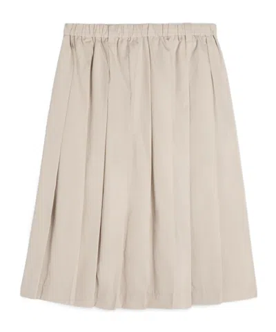 Aspesi Pleated Midi Skirt In Neutral