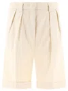 Aspesi Women's Pleated Shorts In Beige