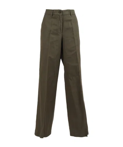 Aspesi Pleated Tailored Trousers In Green