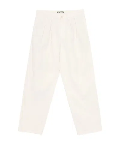 Aspesi Pleated Track Pants In Neutral